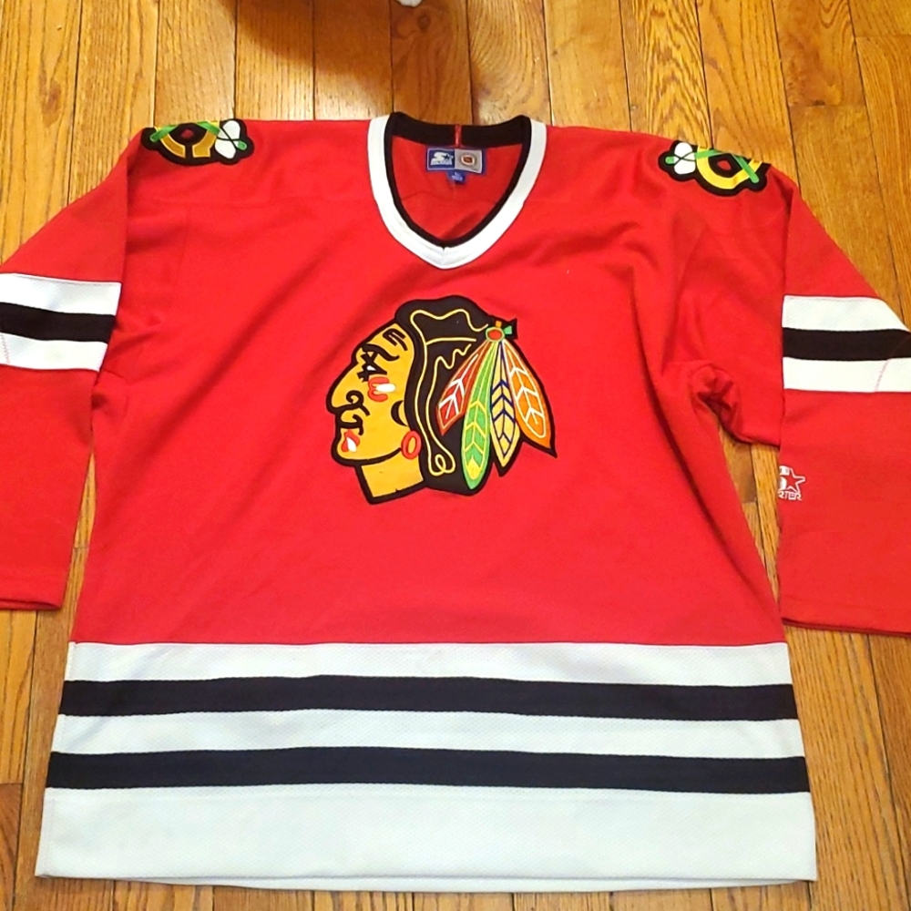 STARTER Chicago Blackhawks Western Conference Jersey.  Size L.